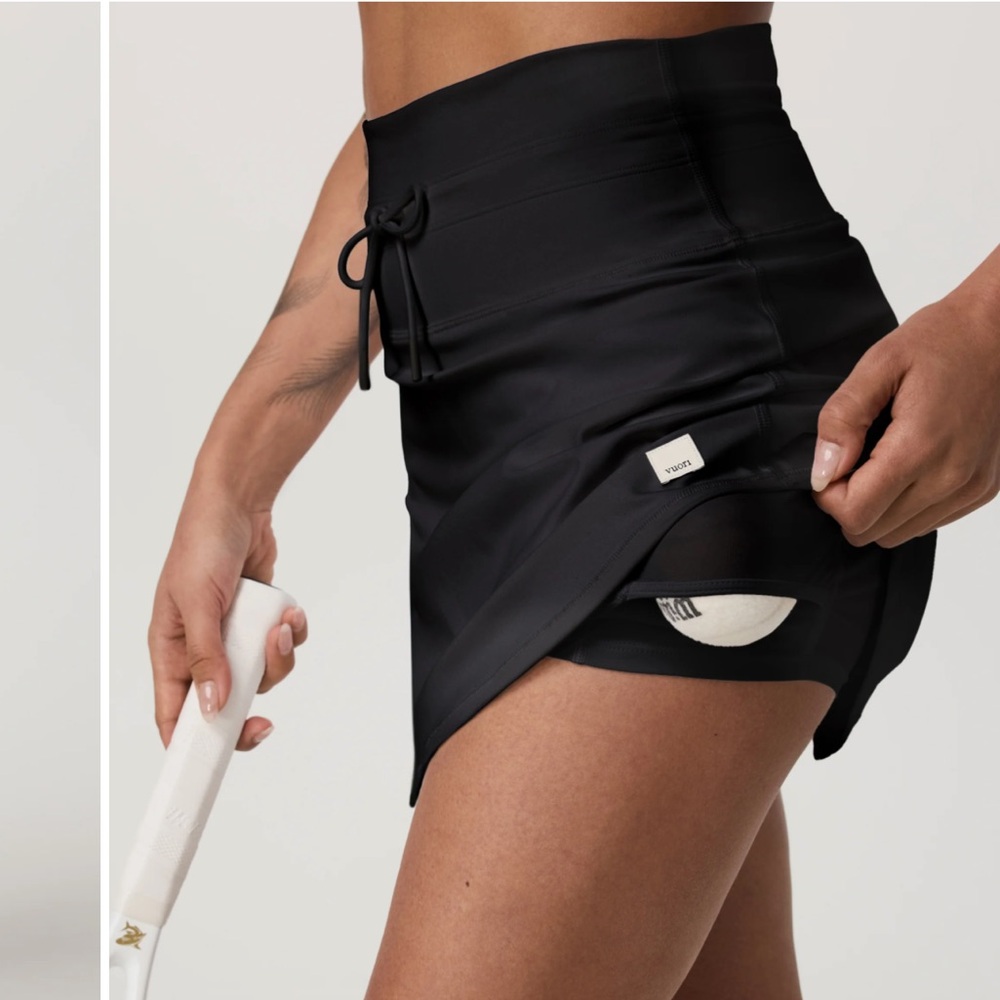 Vuori Black Athletic Skort with Built-In Shorts